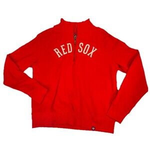 Boston Red Sox Youth Large 1/4 Zip Sweatshirt 47 Brand Embroidered Logo READ